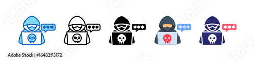 Hacker Multiple Style Icon Set Collection. 