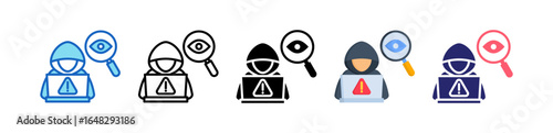 Stalking Multiple Style Icon Set Collection. 