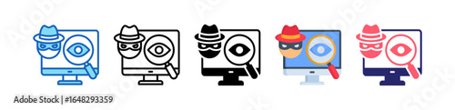 Spyware Multiple Style Icon Set Collection. 