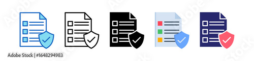Regulatory Compliance Multiple Style Icon Set Collection. 