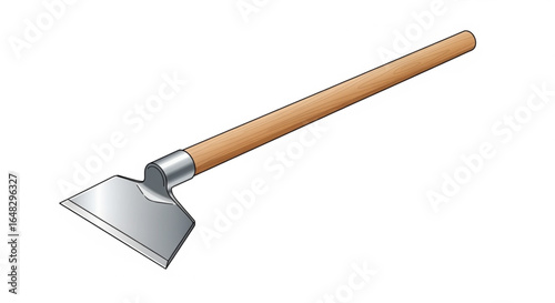 Hoe Garden Tool, Traditional Farming Equipment, Vector Illustration