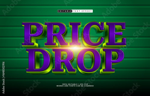 price drop editable text effect with a sale and offer text effect