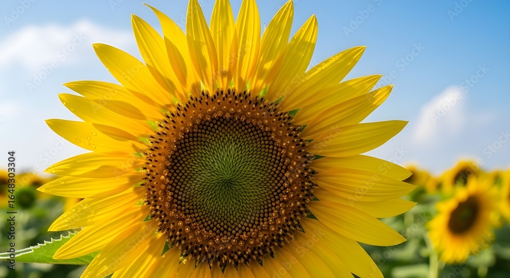 a blooming sunflower in a bright summer field a blooming sunflower in a bright summer field