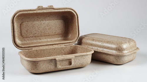 Biodegradable mycelium packaging safeguarding electronic devices in a zero-waste retail display setup.