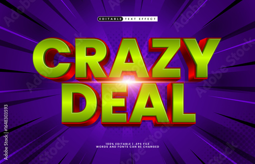 crazy deal editable text effect with a sale and offer text effect