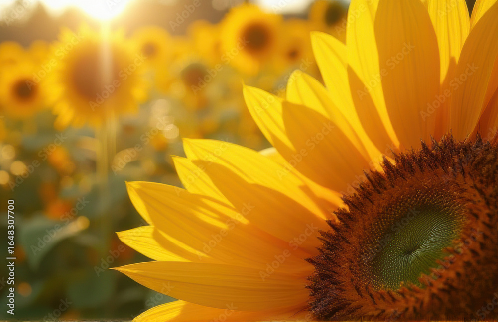 Fototapeta premium macro shot of sunflower petals