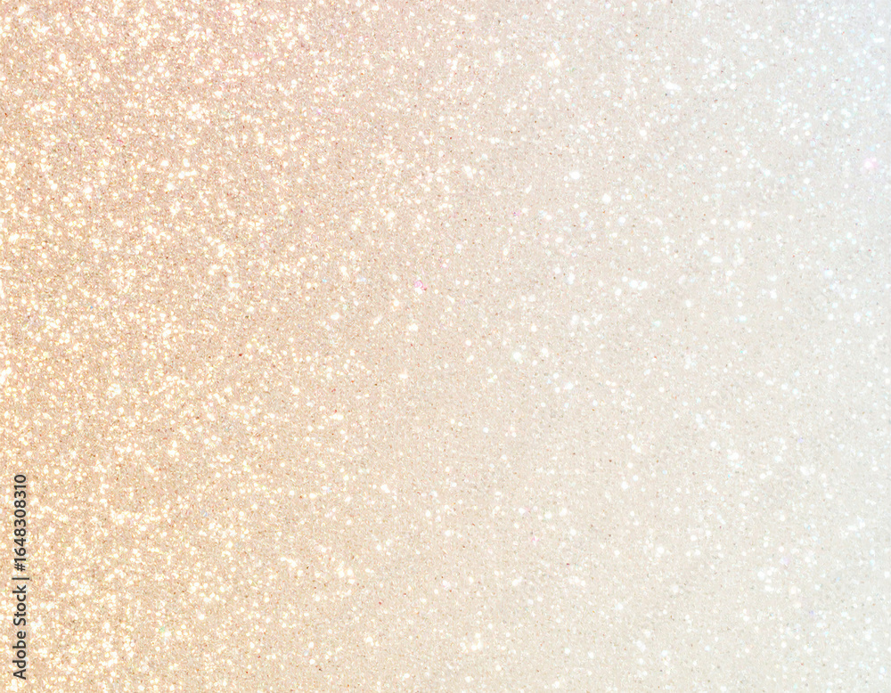 Fototapeta premium Beige, silver and gold colored glitter background, Iridescent glitter particles shimmering in pastel colors, luminous, translucent, dreamy, soft abstract texture, milky white opal effect