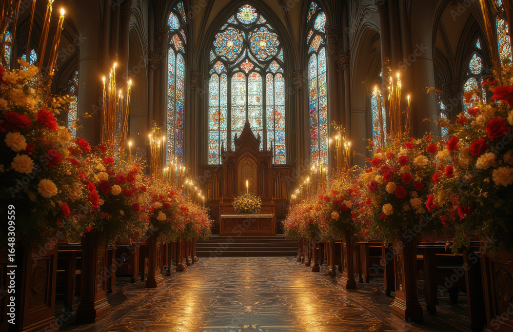 Fototapeta premium church interior all saints day