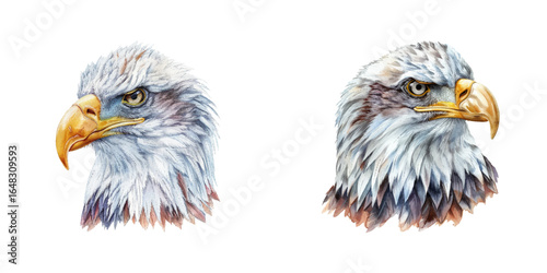 eagle head watercolor vector illustration