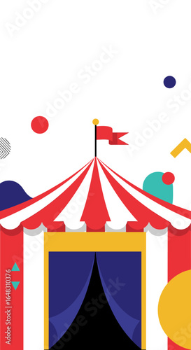 Vibrant circus tent entertainment festival fun fair celebration amusement experience