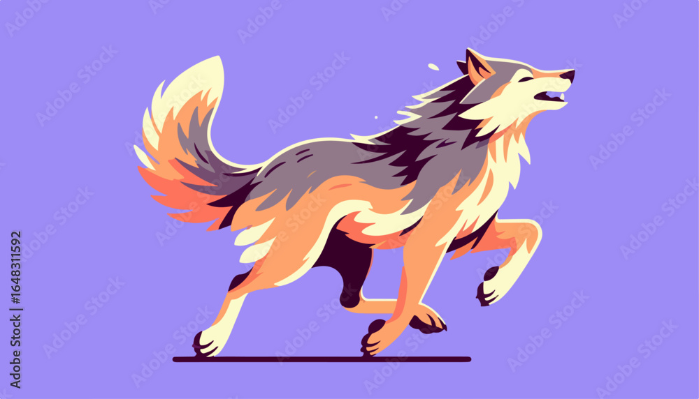 Obraz premium illustration of simple beast wolf