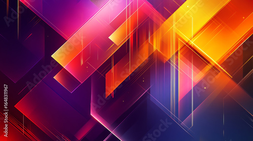 Abstract geometric design with vibrant colors and dynamic lines