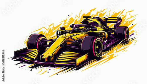 vector illustration of fierce Formula 1 car
