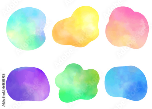 ナチュラル水彩フレームセットカラフルNO