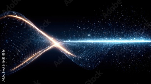 Dna strand with a glowing line symbolizing life science and ai innovation cycle in a modern and futuristic design