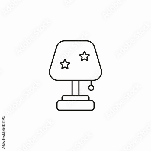 bedside star lamp icon sign vector