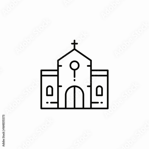 cathedral facade icon sign vector
