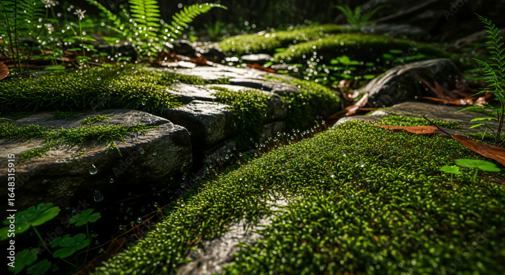 Obraz premium Mossy Rocks in Forest