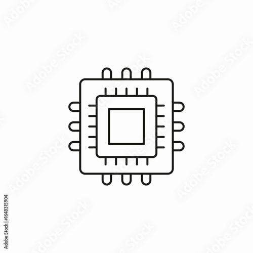 computer microprocessor chip icon sign vector