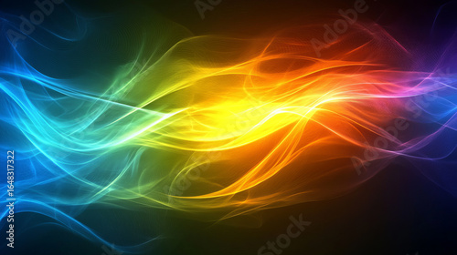 Wallpaper Mural Abstract, vibrant, swirling, colorful energy waves Torontodigital.ca