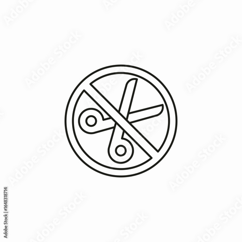 prohibited cutting circular icon sign vector