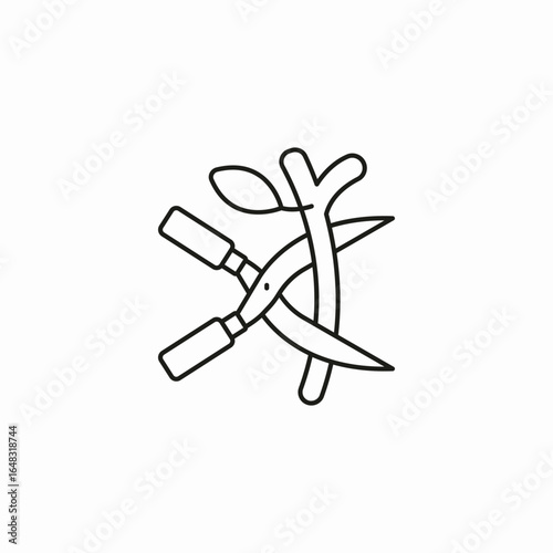 pruning shears branch icon sign vector