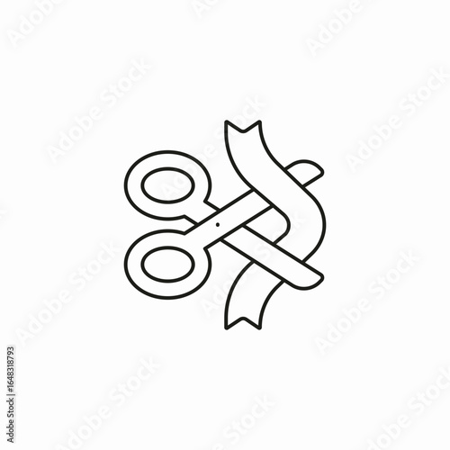 ribbon cutting ceremony icon sign vector