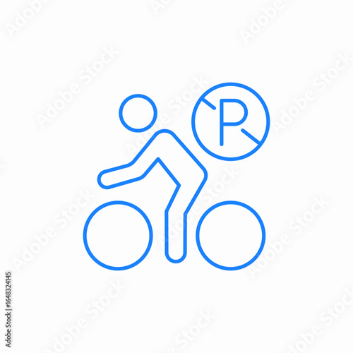 bicycle no parking icon sign vector