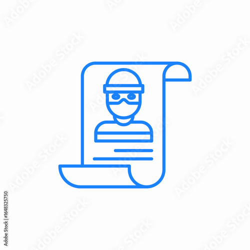 criminal record check icon sign vector