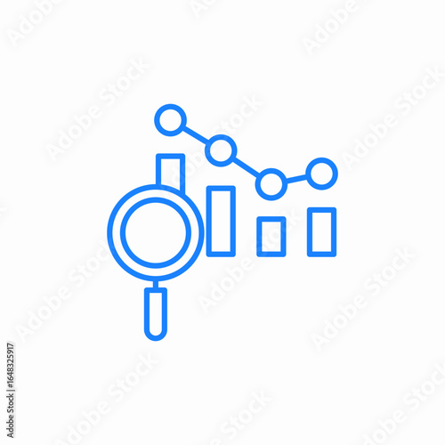 data analytics chart icon sign vector