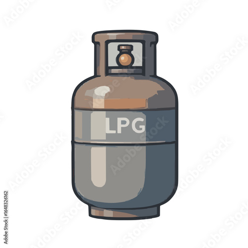 Flat colored LPG gas vector illustration with transparent background 