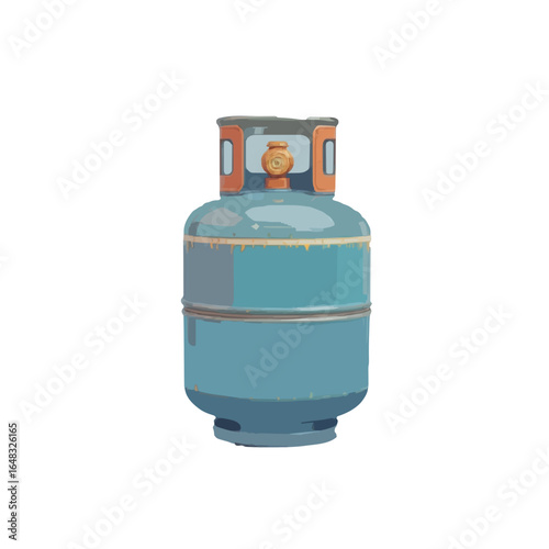 Flat colored LPG gas vector illustration with transparent background 