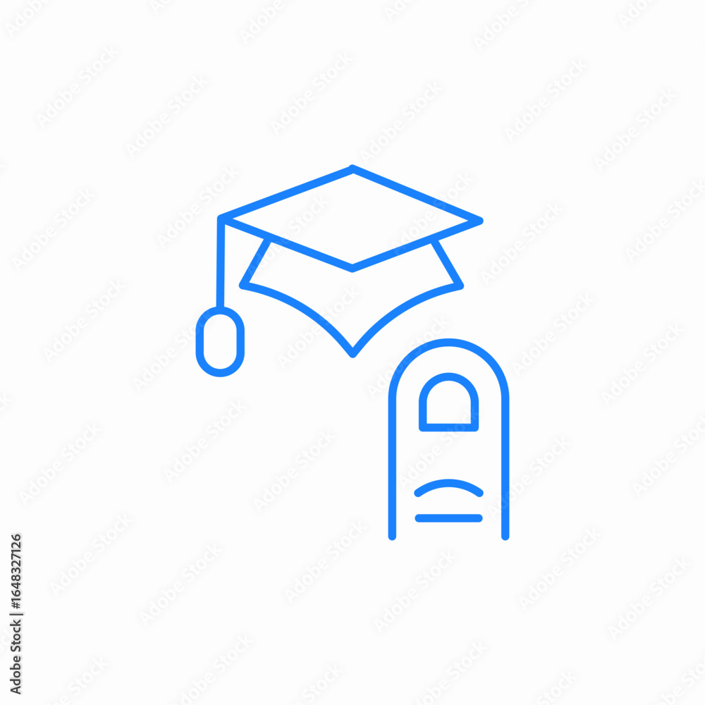 Fototapeta premium finger touching graduation icon sign vector