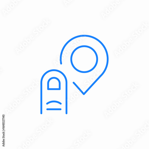 finger touching location icon sign vector