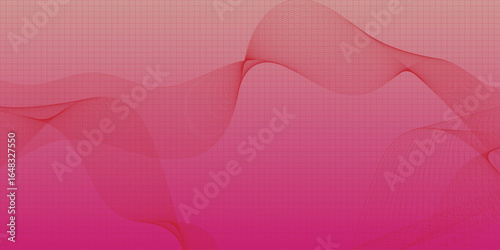 Abstract pink gradient wave background, smooth flowing lines, modern soft curve pattern, pastel mesh texture, stylish feminine banner design, elegant vector art
