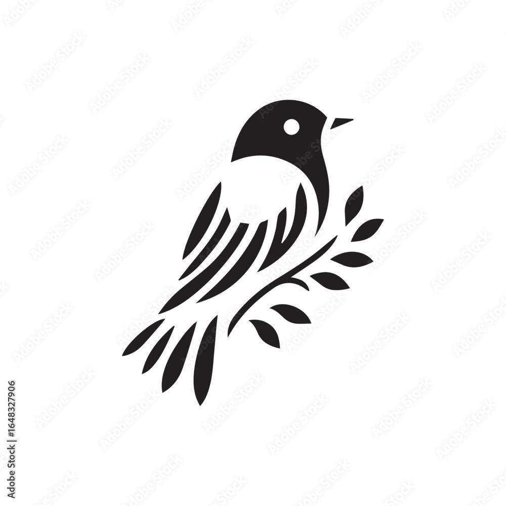 Obraz premium minimalist anis bird logo with white background