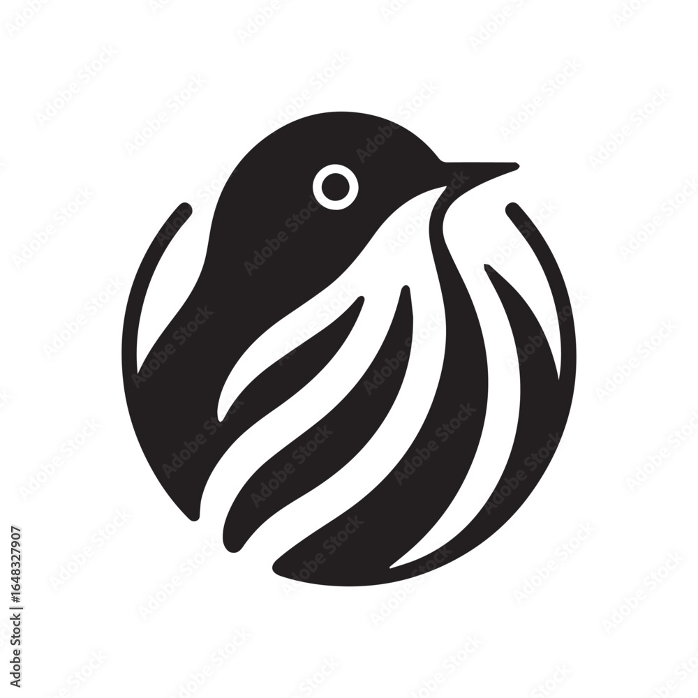 Obraz premium minimalist anis bird logo with white background