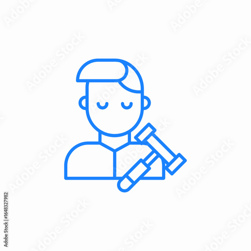 judge male gavel icon sign vector
