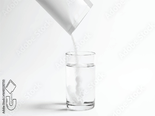 Powder Pouring into Glass of Water | Supplement Mix for Health, Wellness, and Product Marketing