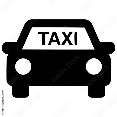 Taxi Icon Simple Black Car Silhouette Illustration