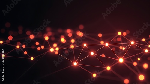 Futuristic network concept with glowing nodes and lines, set against a dark and atmospheric background.