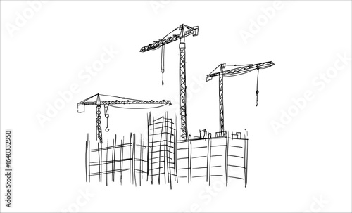 Building crane sketch