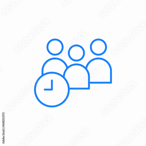 meeting time clock icon sign vector