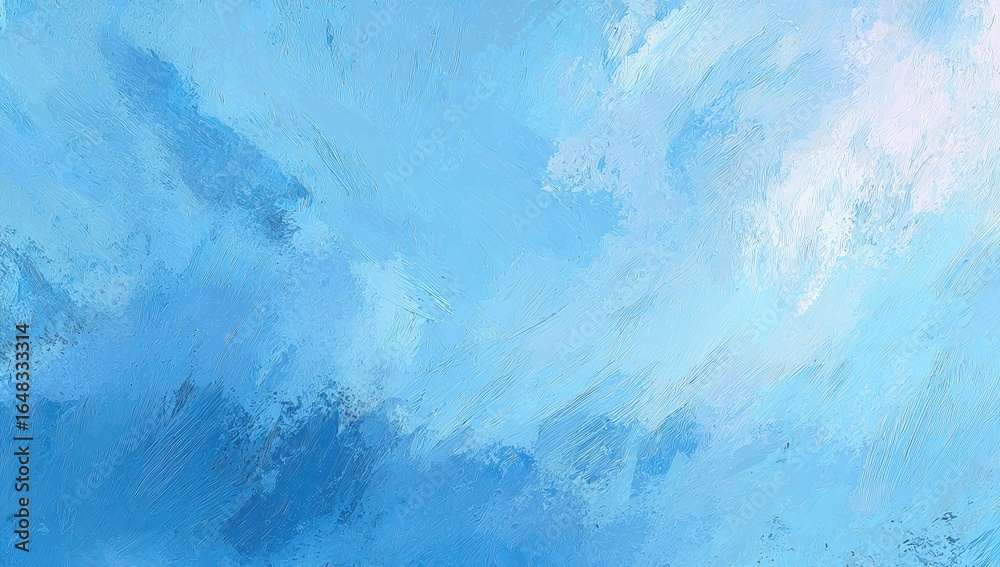 Obraz premium Abstract painterly sky. A vibrant, textured canvas of varying shades of light blue, with brushstrokes creating a sense of movement and depth.