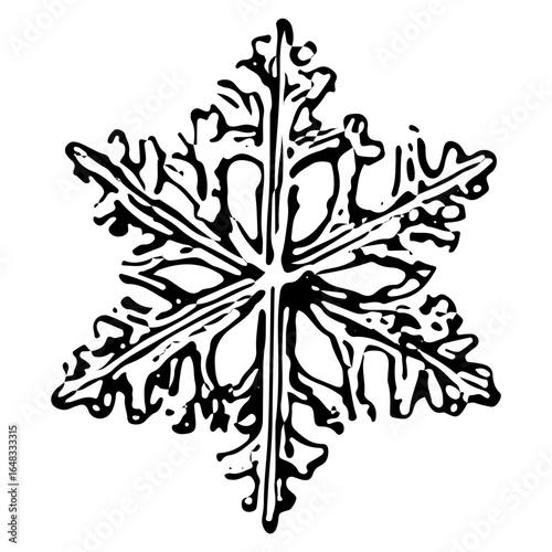 Antique sled engraving, classic winter toboggan illustration in detailed black and white style