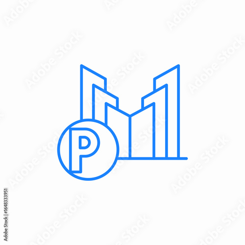 parking building symbol icon sign vector