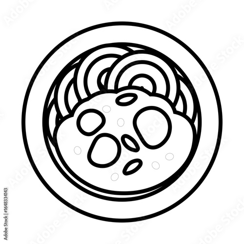 out line coloring black and white thai food 