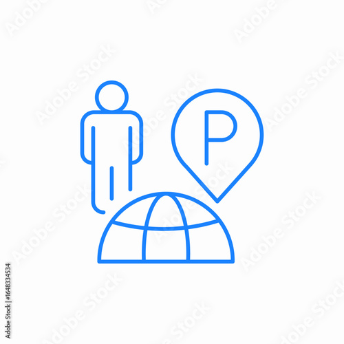 person location parking icon sign vector
