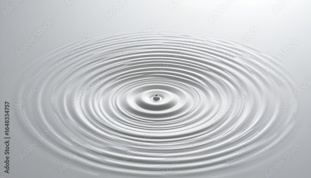Fototapeta premium Elegant water droplet creating concentric ripples, perfect for calming visuals and wellness projects