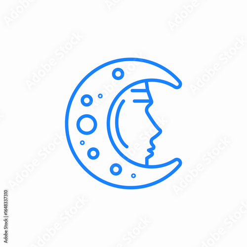 crescent moon icon sign vector